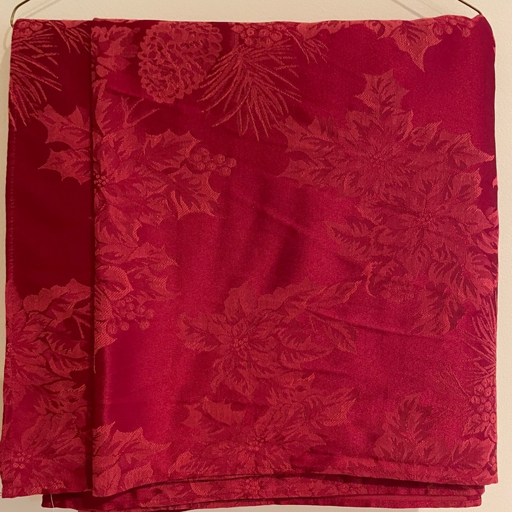 Red holiday tablecloth